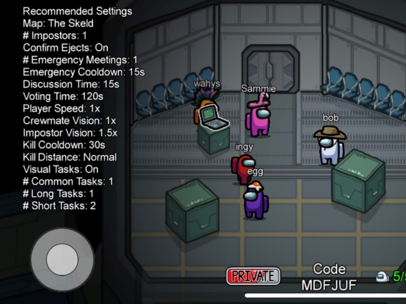 Screenshot of gameplay from Among Us, a free-to-play multiplayer game that has been played by millions in the last few months.