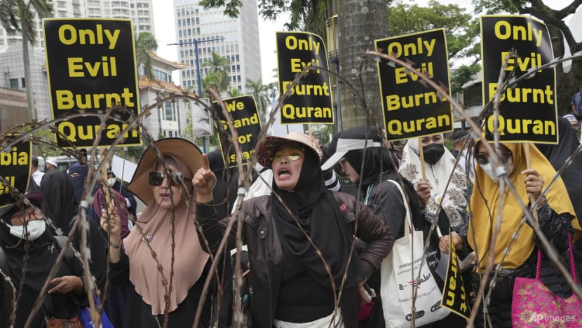Indonesian Muslims protest Quran burning in Sweden Indonesian Muslims protest Quran burning in Sweden