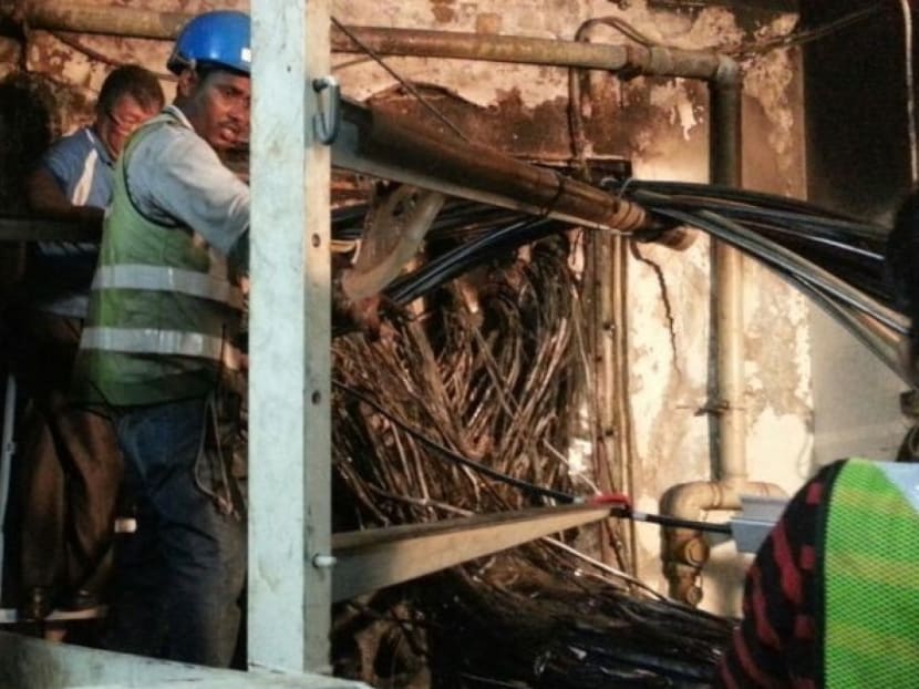 The scene after the Bukit Panjang fire. Photo: SingTel