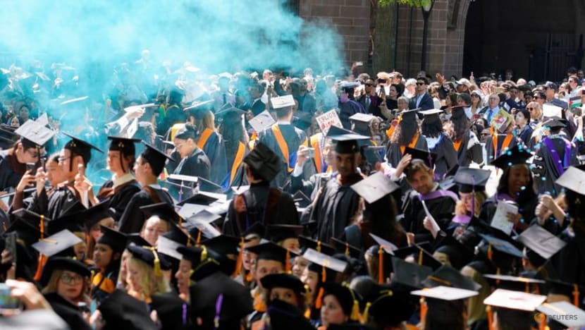 Yale graduates stage pro-Palestinian walkout of commencement