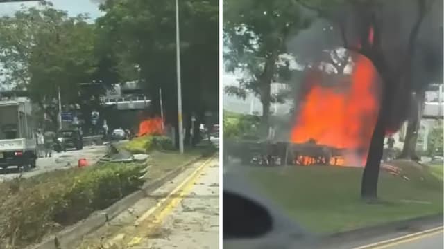 跑车在尼诰大道起火 一人困车中身亡