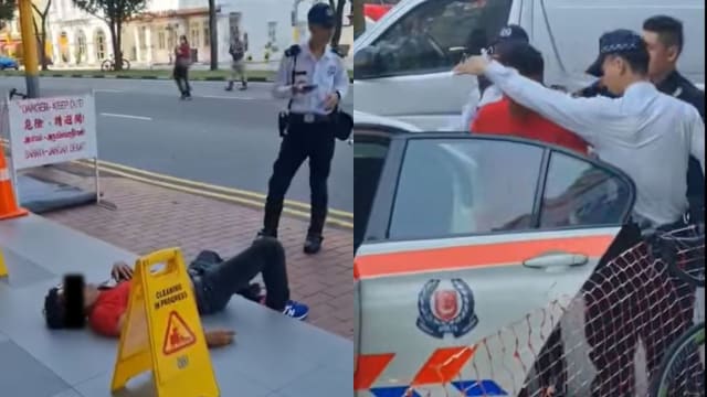 疑吸毒后开车撞及路人和路牌 快递司机闯祸后大字睡街边