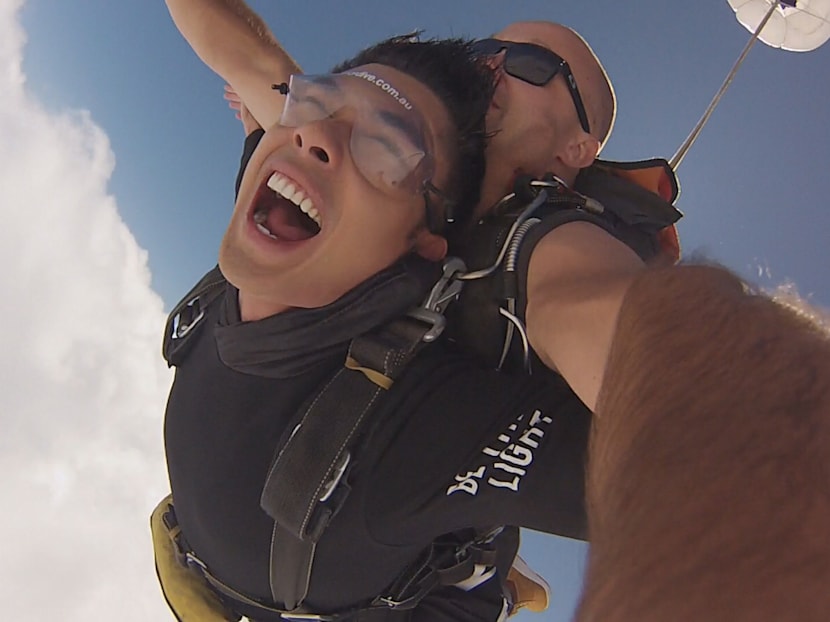 Elvin Ng skydives!