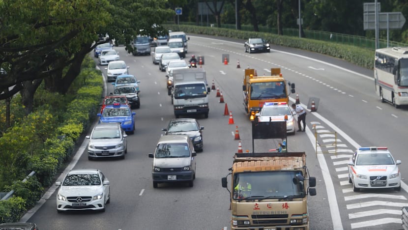 Two lanes along PIE closed after new oil spill