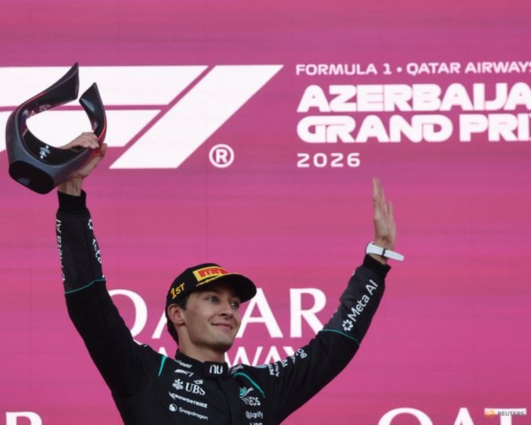 Russell fends off Verstappen to win in Baku, Antonelli fifth