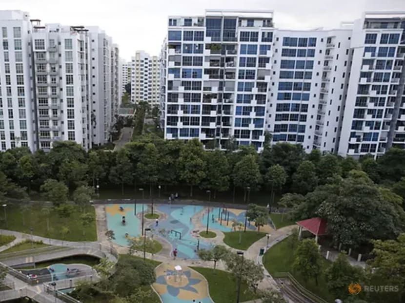A view of private residential homes and executive condominiums in Singapore.