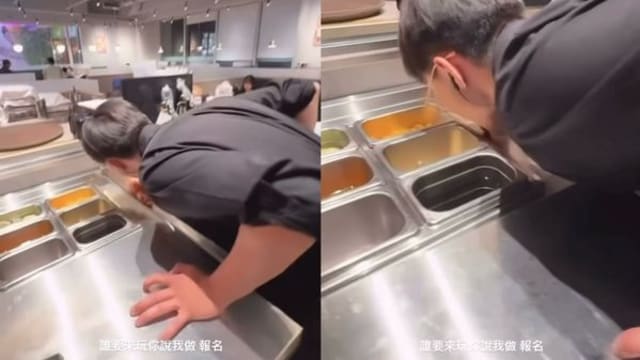 台湾知名餐饮店员工被爆舔抹布再舔餐台 网民：谁还敢吃