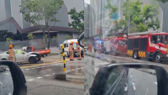 德福一带今早发生交通意外 一人送往盛港综合医院