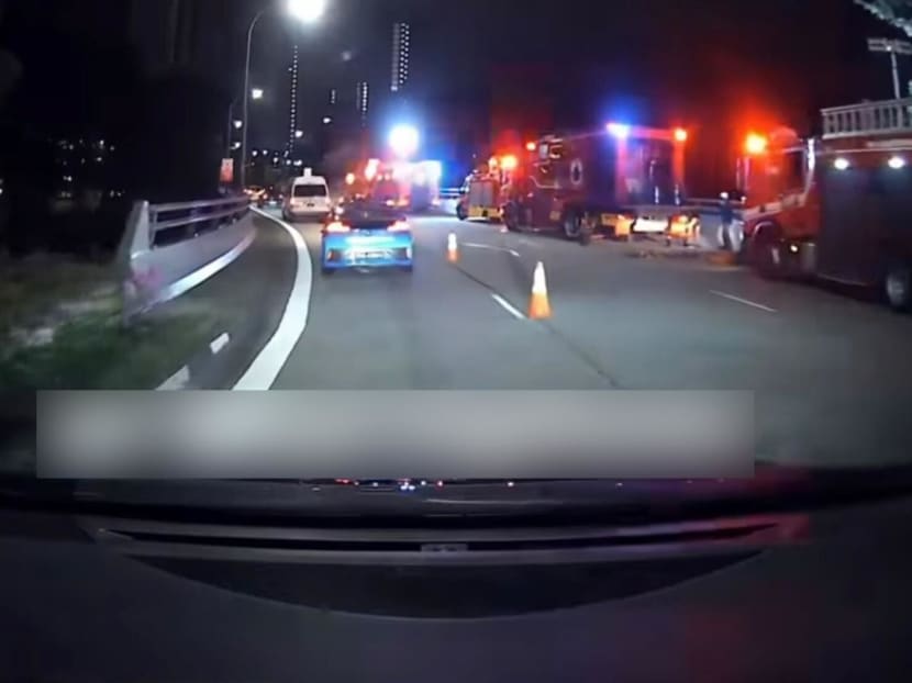 A screengrab of the accident scene on June 26, 2023. 