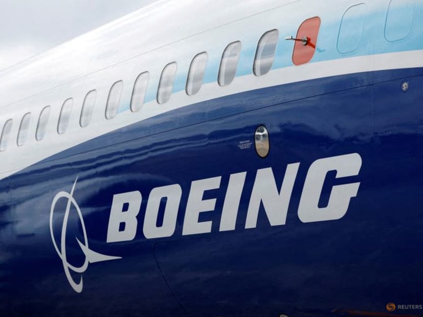 The Boeing logo is seen at the Farnborough International Airshow, in Farnborough, Britain, July 20, 2022. The Boeing logo is seen at the Farnborough International Airshow, in Farnborough, Britain, July 20, 2022.