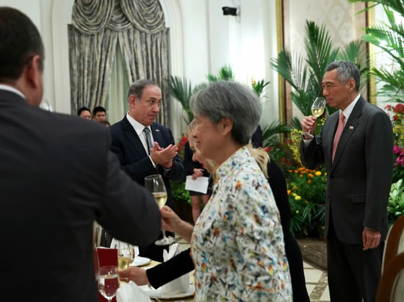 Dinner hosted by PM Lee Hsien Loong for Mr Benjamin Netanyahu of Israel in Singapore on Feb 20, 2017. Photo: Nuria Ling/TODAY