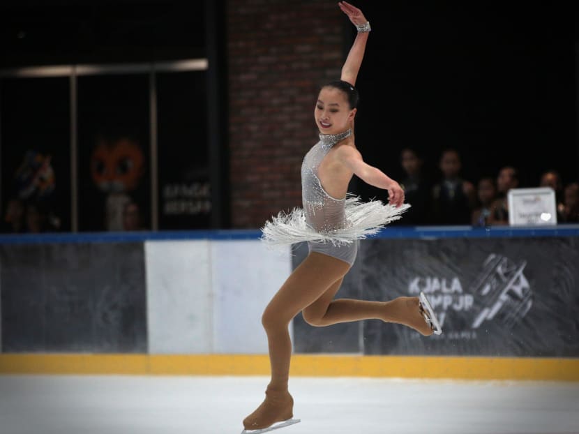 Yu Shuran competes in the SEA Games womens free skating on 27 August, 2017. Photo: Jason Quah/TODAY