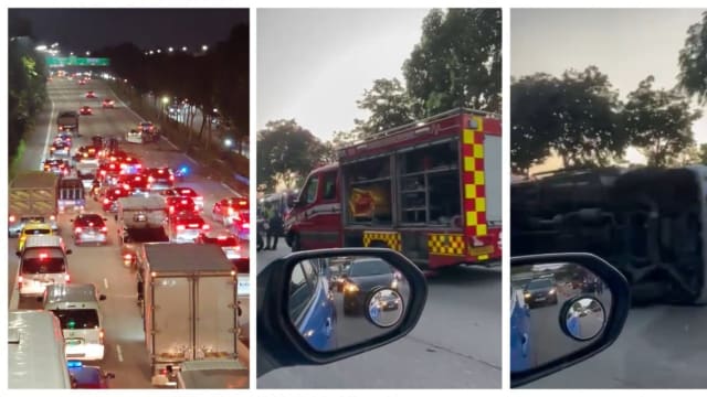 中央快速公路今晨车祸 一度严重堵车
