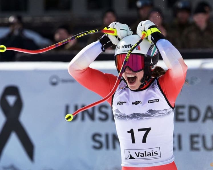 Alpine skiing-Blanc wins home super-G in Crans-Montana as Olympics approach