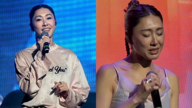 舞台上情绪突然失控，胡定欣一度无法继续演唱