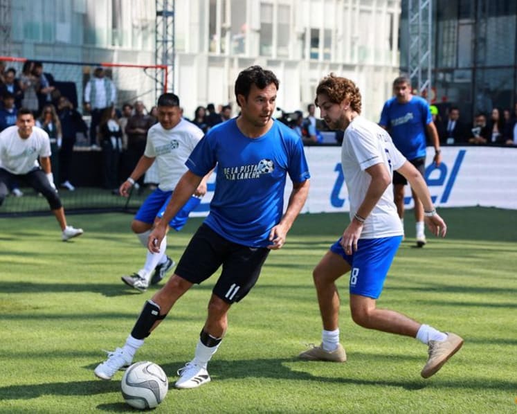 Checo Perez scores hat-trick in football exhibition while prepping for Cadillac F1 return