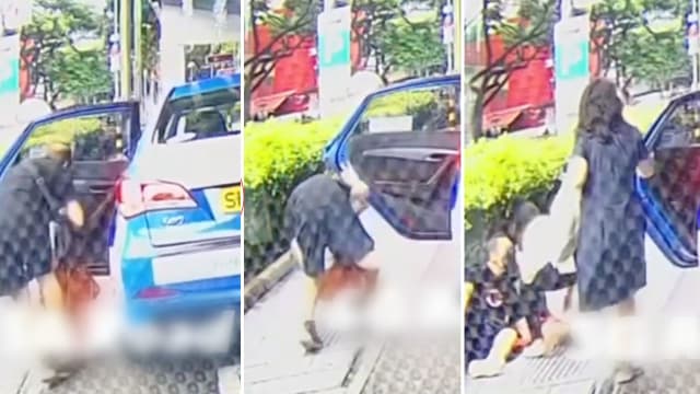 车门未关上德士司机就开车 阿叔小孩失衡齐齐跌倒