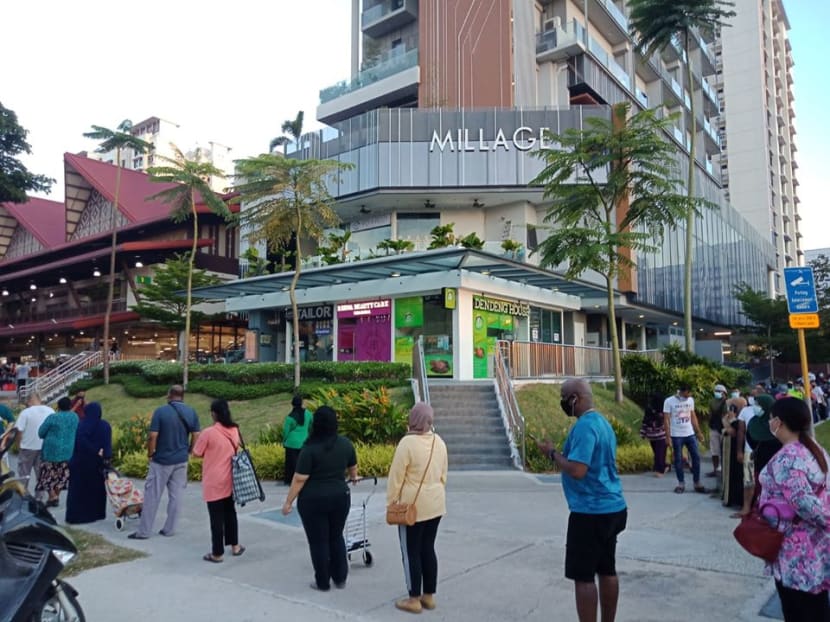 Mr Masagos Zulkifli said he is concerned that popular markets — such as the Geylang Serai Market — continue to be places where people gather over a prolonged period. Mr Masagos Zulkifli said he is concerned that popular markets — such as the Geylang Serai Market — continue to be places where people gather over a prolonged period.