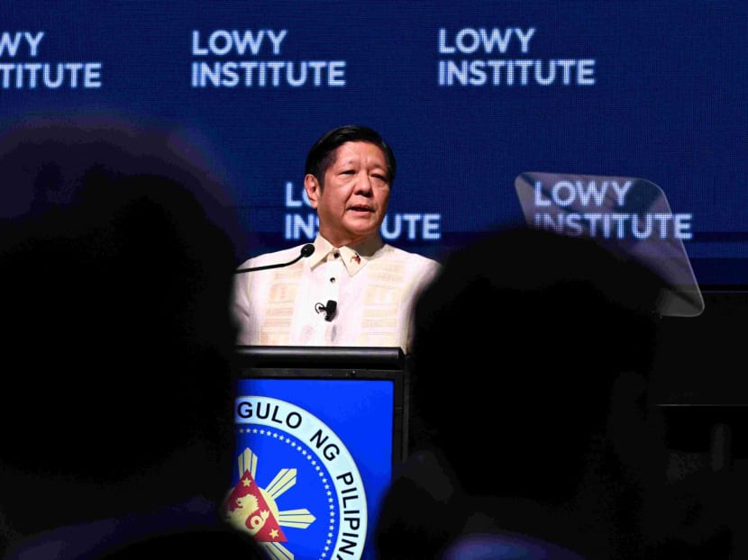 Philippines' President Ferdinand Marcos Jr delivers a speech at the Lowy Institute on the sidelines of the Australia-ASEAN (Association of Southeast Asian Nations) summit in Melbourne on March 4, 2024.
Philippines' President Ferdinand Marcos Jr delivers a speech at the Lowy Institute on the sidelines of the Australia-ASEAN (Association of Southeast Asian Nations) summit in Melbourne on March 4, 2024.