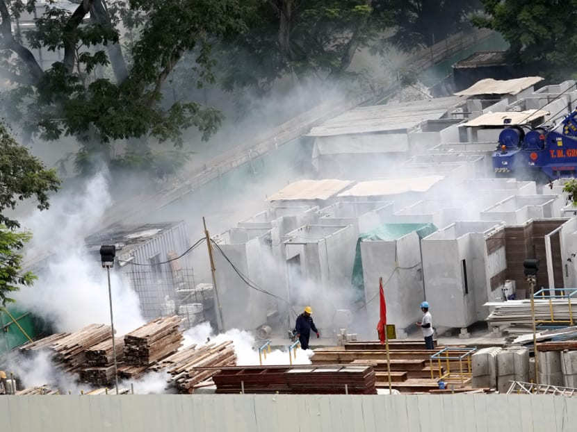 Thermal fogging at Aljunied Crescent on Sept 1, 2016. Photo: Nuria Ling