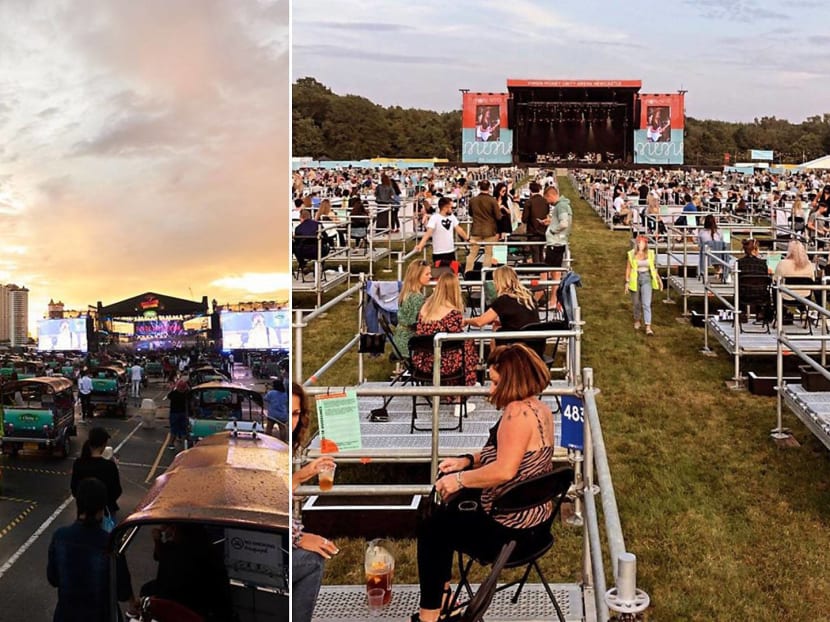 Drive-in gigs, masks on and more.