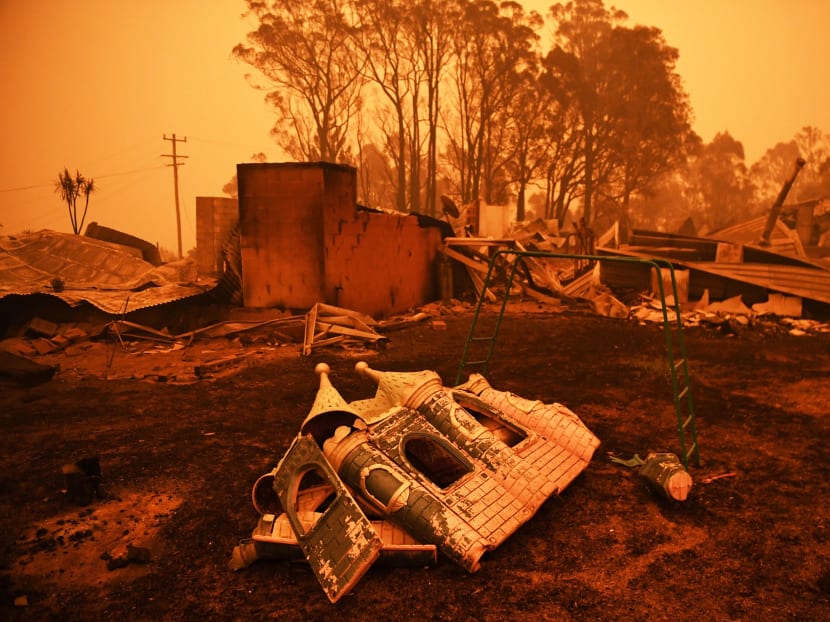 The remains of a destroyed house are pictured in Cobargo, as bushfires continue in New South Wales, Australia, on Jan 5.