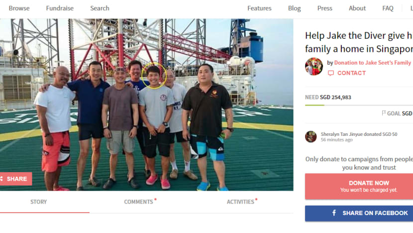 More than S$40,000 raised for young family of deceased diver Jake Seet