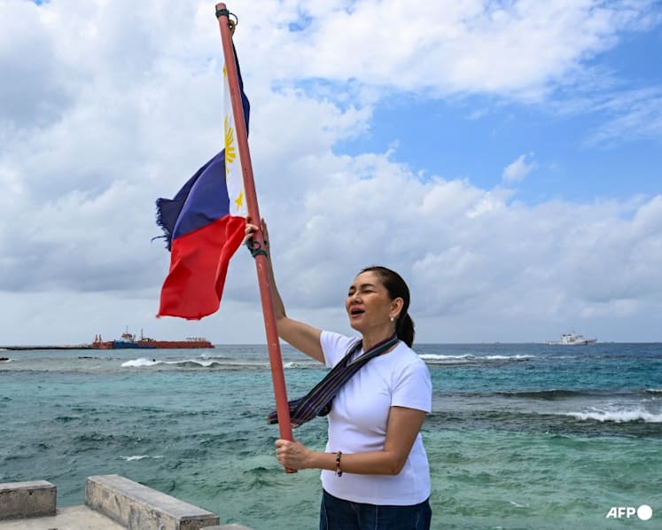 Philippine senator calls out China in visit to disputed island