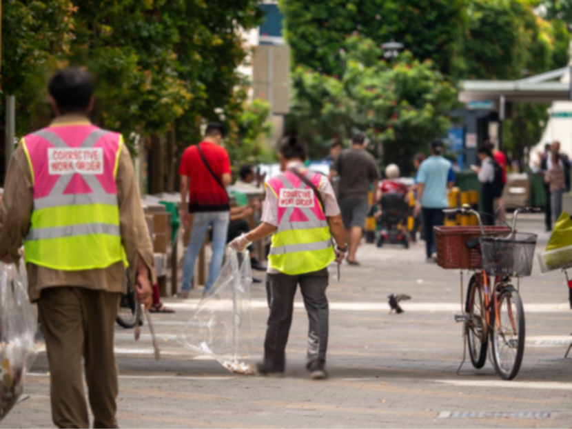 A scene from a corrective work order session in the city area of Singapore.
