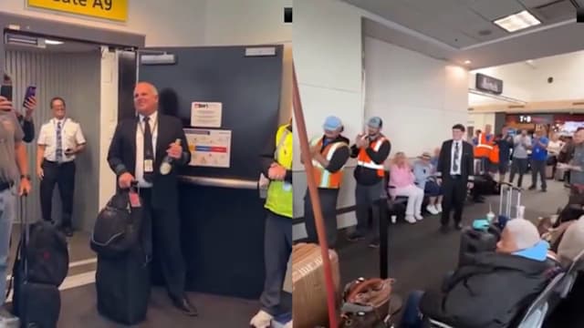 精神航空退休机长最后一飞取消 同行致敬感动全场