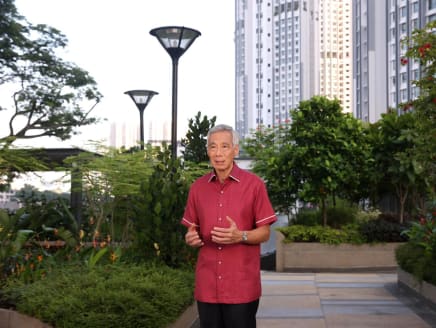 Prime Minister Lee Hsien Loong delivering his annual National Day message on Aug 8, 2023.