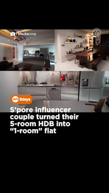 Braven Yeo and Tiara Ong wanted their 1,216 sq ft flat to feel as open as possible, so none of its original three bedrooms survived intact #8dayssg #8dayssgtrending #sgfyp #hdb #housetour 