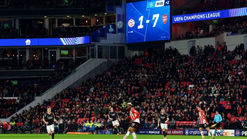 Rampant Arsenal thrash PSV 7-1 away in Champions League rout Rampant Arsenal thrash PSV 7-1 away in Champions League rout