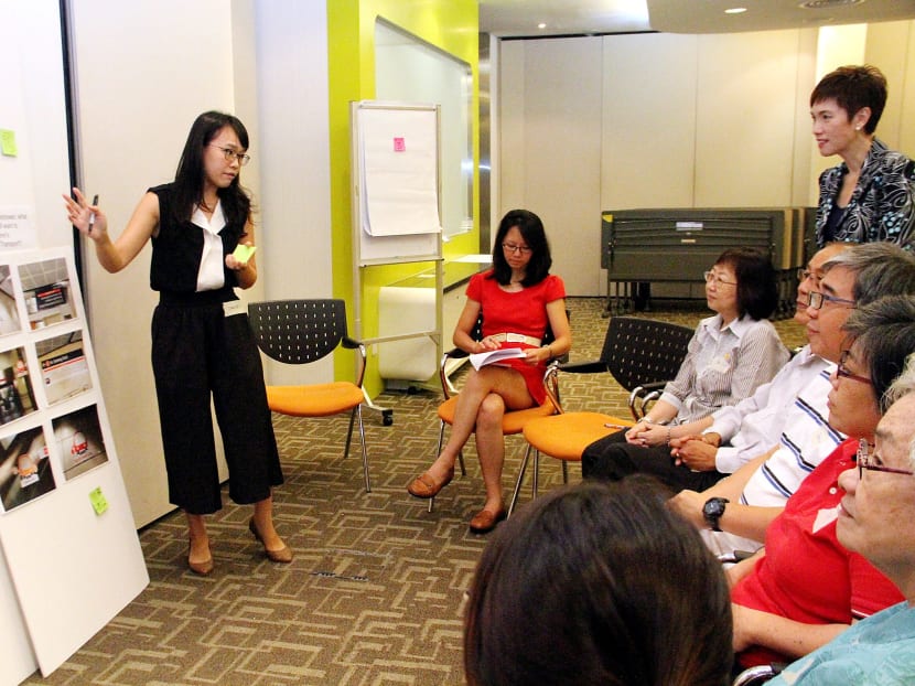 Seniors at a focus group discussion to provide feedback on how the Land Transport Authority’s initiatives have helped them find their way while taking public transport. Photo: Jaslin Goh/TODAY