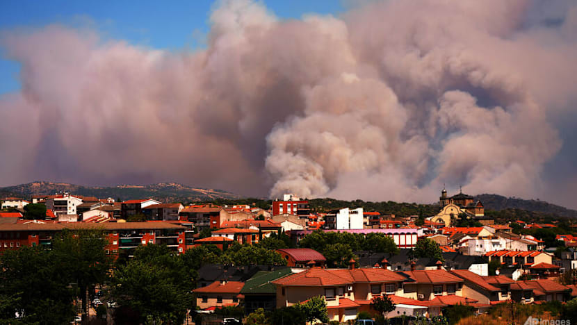 Tens of thousands flee forest infernos in France and Spain