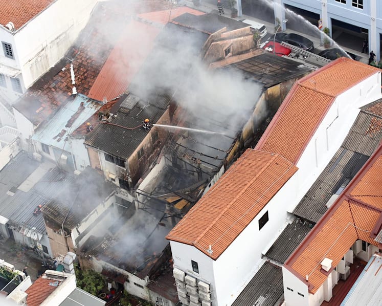 Large fire breaks out in Little India; 40 firefighters, 12 vehicles deployed