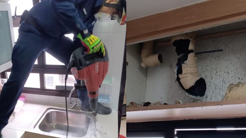 SCDF frees man whose arm was trapped in drain pipe under kitchen sink in Jurong West