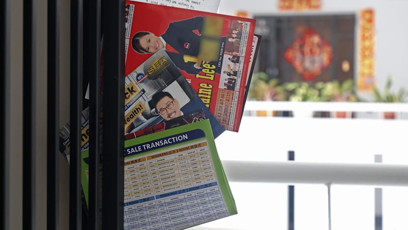 Property flyers distributed to HDB homes must not be left visible from Apr 1