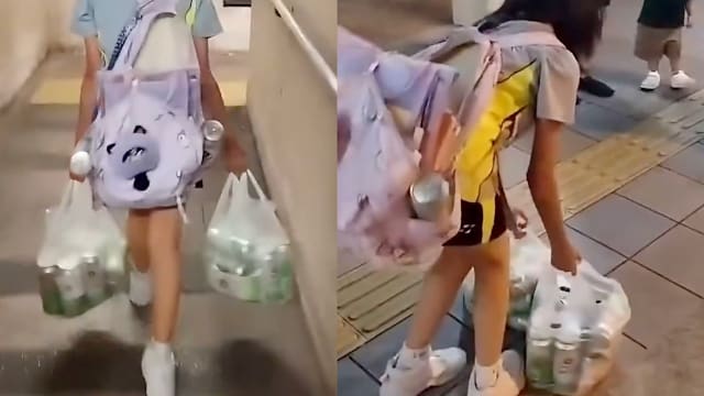 香港女童提大袋啤酒吃力步行 父母涉虐童被捕