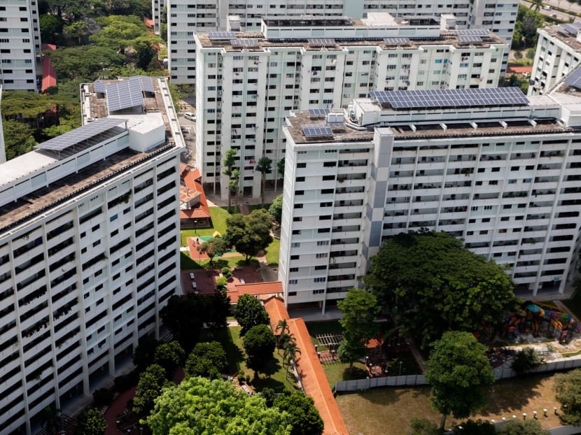 A view of public housing blocks in Singapore. A view of public housing blocks in Singapore.