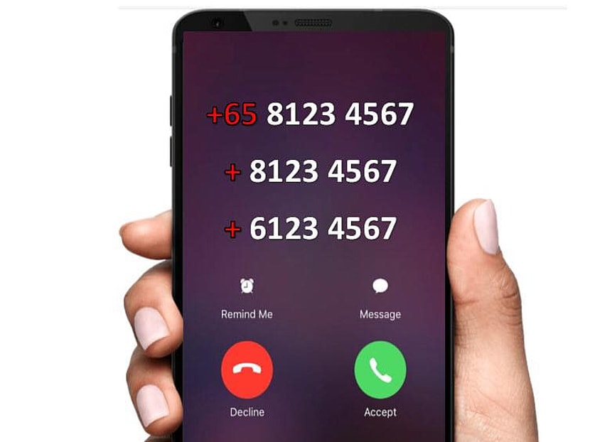 The police warn of phone calls with a "+" prefix that may be scam or spoofed calls.