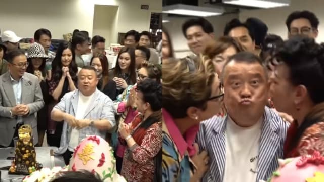 曾志伟庆70大寿　获众人轮番献吻