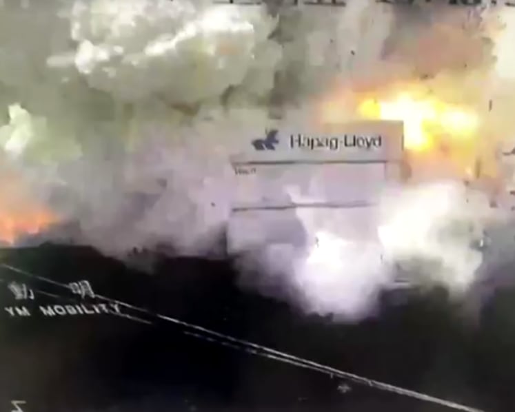 'Powerful' explosion hits ship at China port