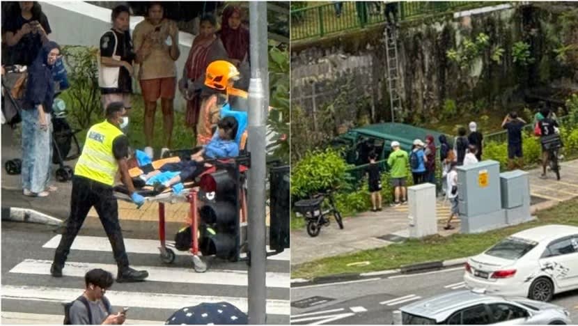 3 orang dibawa ke hospital susuli kemalangan di Bukit Panjang; van terjunam ke dalam longkang besar