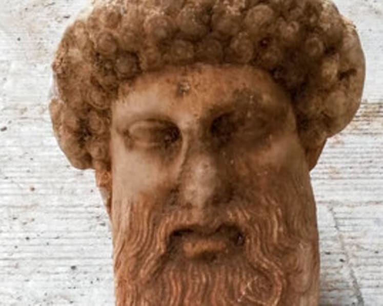 Ancient Greek god's bust found during Athens sewage work