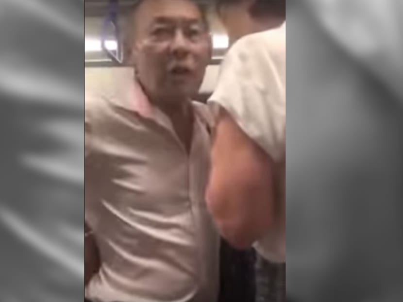 Gan Thean Soon, 71, was charged in court on Friday (Nov 17) for harassing and causing hurt and annoyance to a foreigner on a train earlier this year. Photo: Screengrab from video Gan Thean Soon, 71, was charged in court on Friday (Nov 17) for harassing and causing hurt and annoyance to a foreigner on a train earlier this year. Photo: Screengrab from video