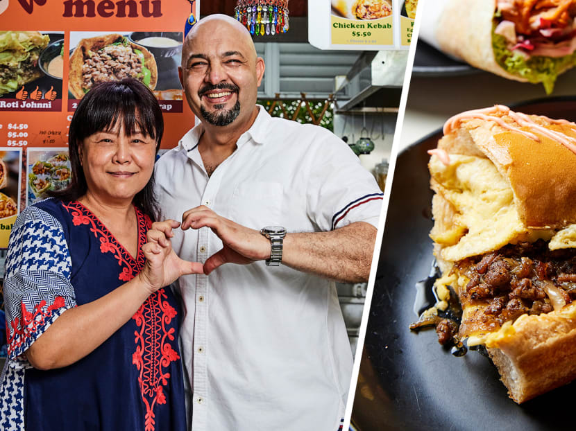Egyptian Chef & Singaporean Wife Sell Fusion Roti John & Kebab At Hawker Stall In Chomp Chomp