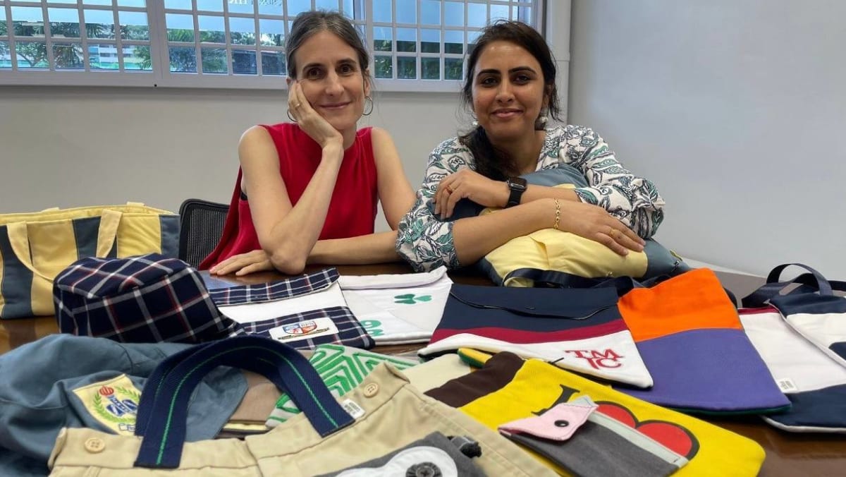 These two mums are giving old Singapore school uniforms a second life as bags, toys and more
