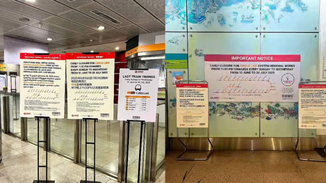 地铁环线特定日期提早结束服务 陆交局张贴告示提醒乘客