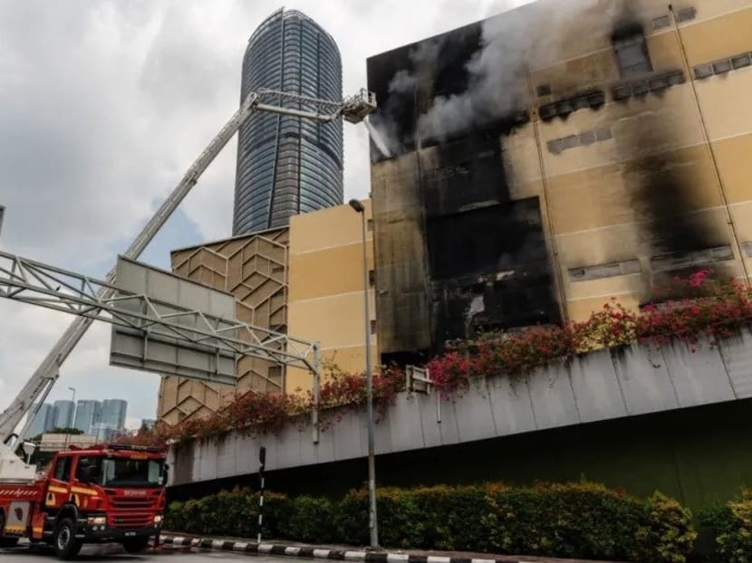 A picture of the fire that broke out at the Mid Valley Megamall on May 17, 2023.